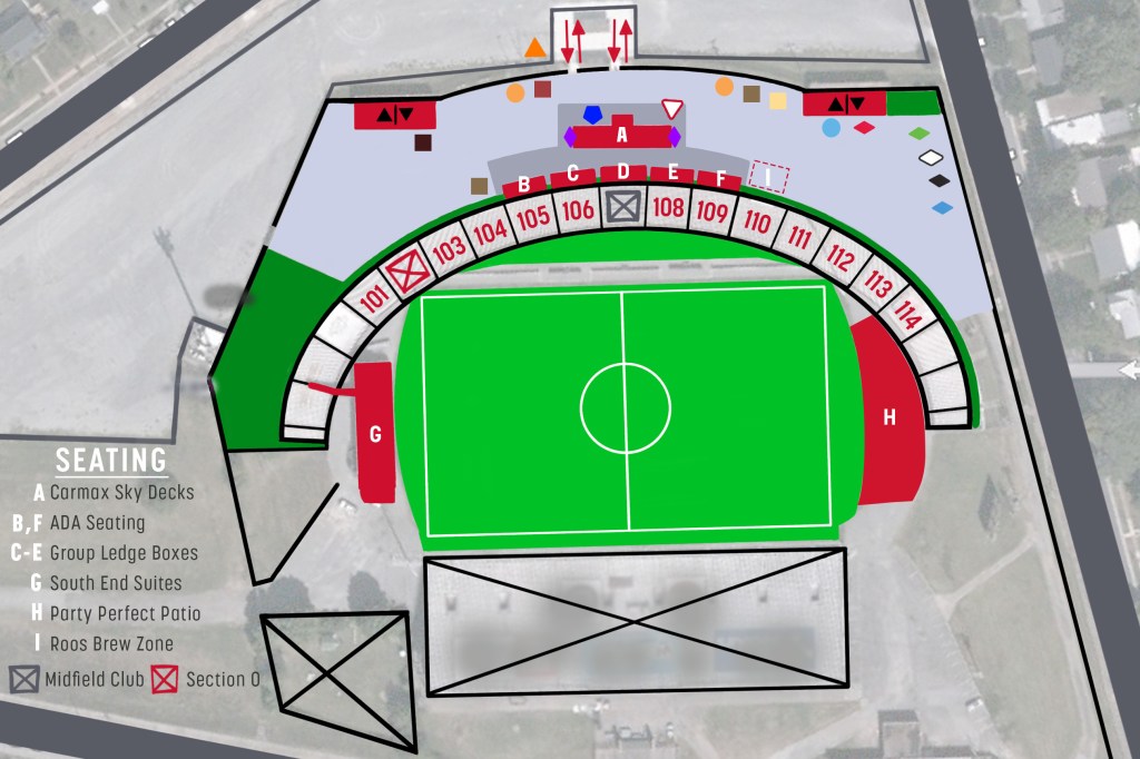 Map of City Stadium seating guide 
