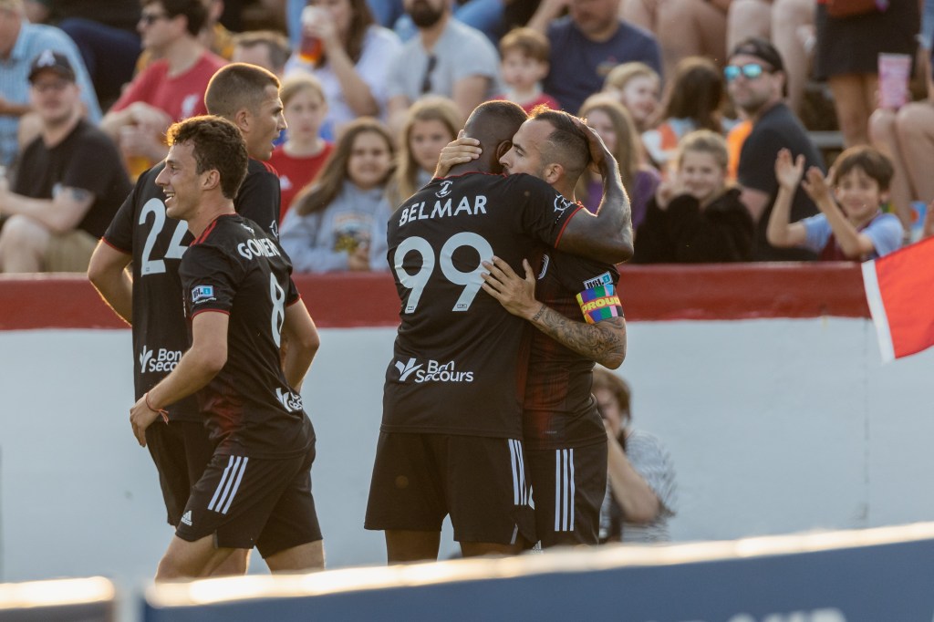 Kickers Players Celebrating win at City Stadium